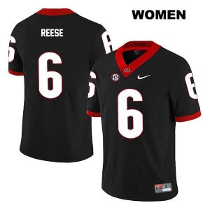 Women's Georgia Bulldogs NCAA #6 Otis Reese Nike Stitched Black Legend Authentic College Football Jersey OQG0654ZY